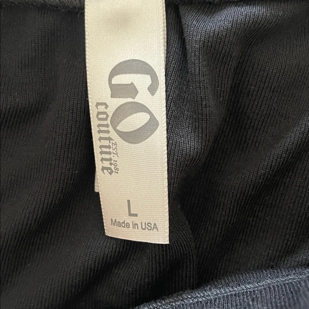 GO COUTURE Women’s Faux Black Wrap Midi Skirt NWOT Size Large